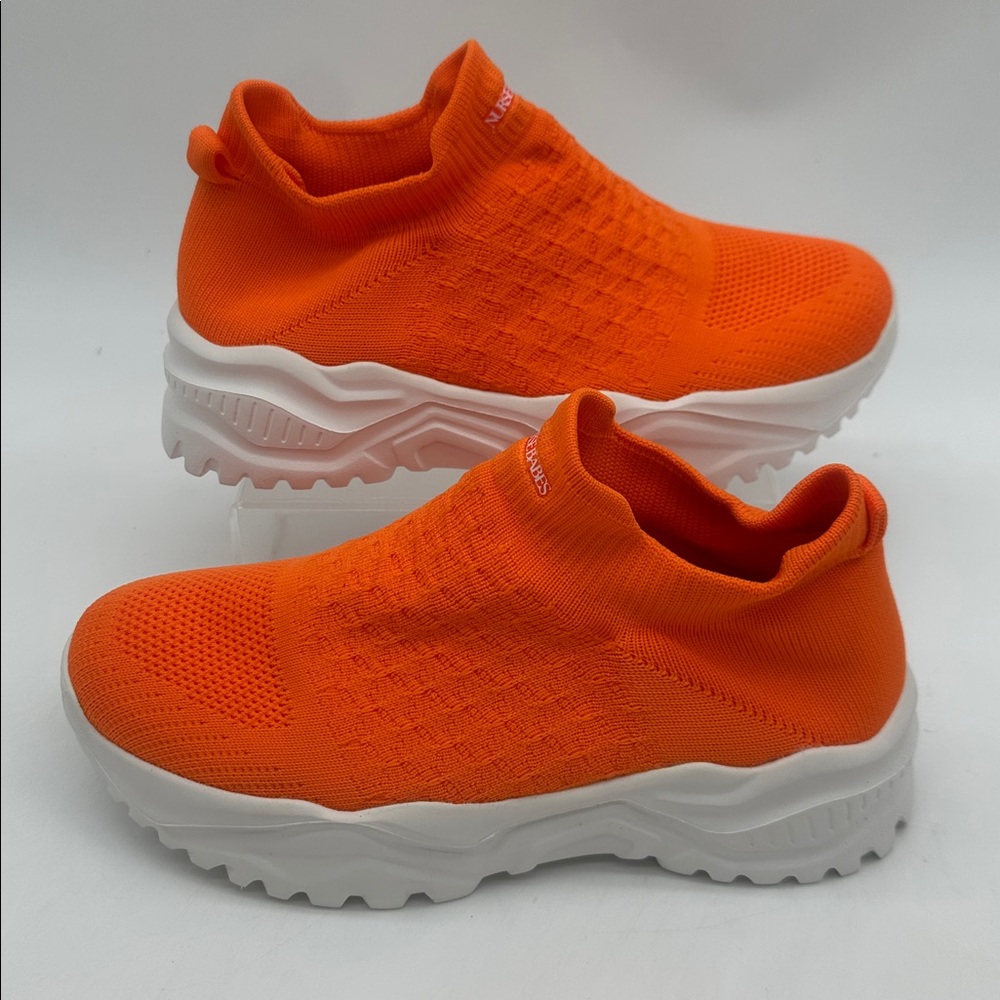 NURSEBABES Ortho Cloud FlyKnit Vibrant Orange Slip-On Athletic Shoes Women's 9.5